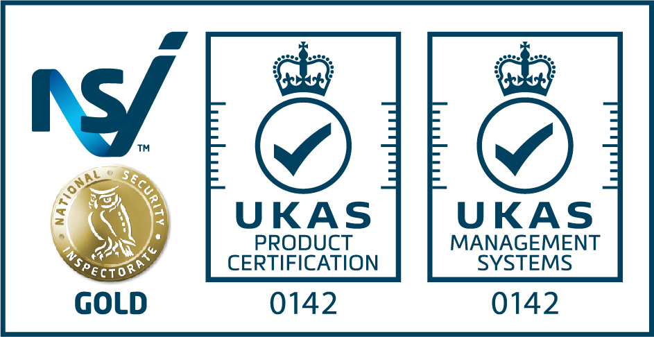 NSI Gold with UKAS Product Certification and Management Systems marks, 0142